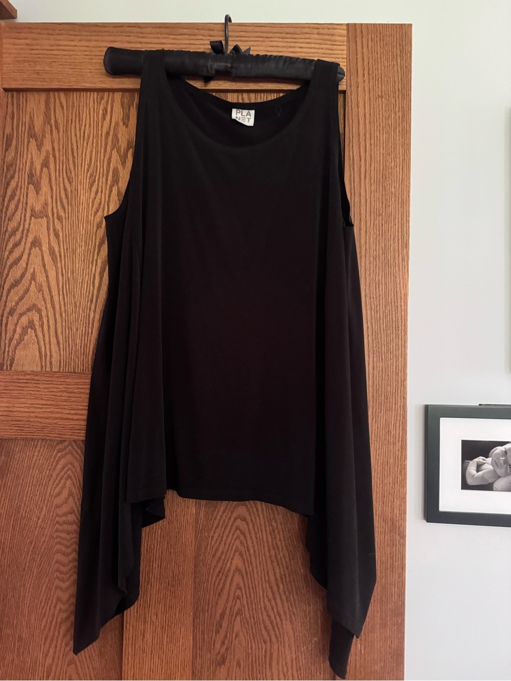 PLA Black Draped Sleeveless Tank Top